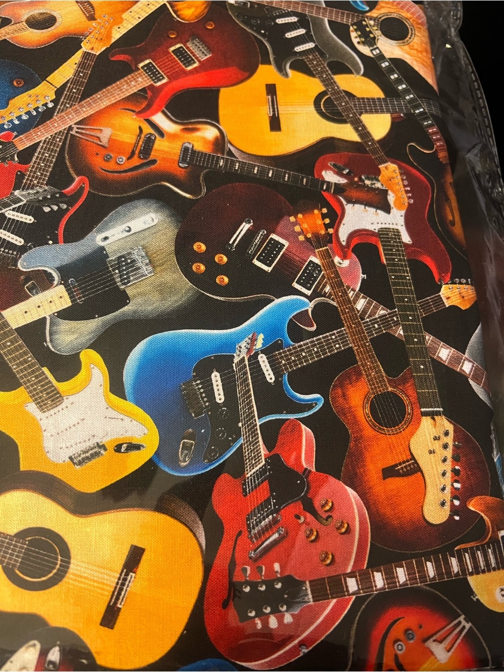 Guitar guitars Music 3359 Crowded Timeless Durable Cotton Fabric BTY